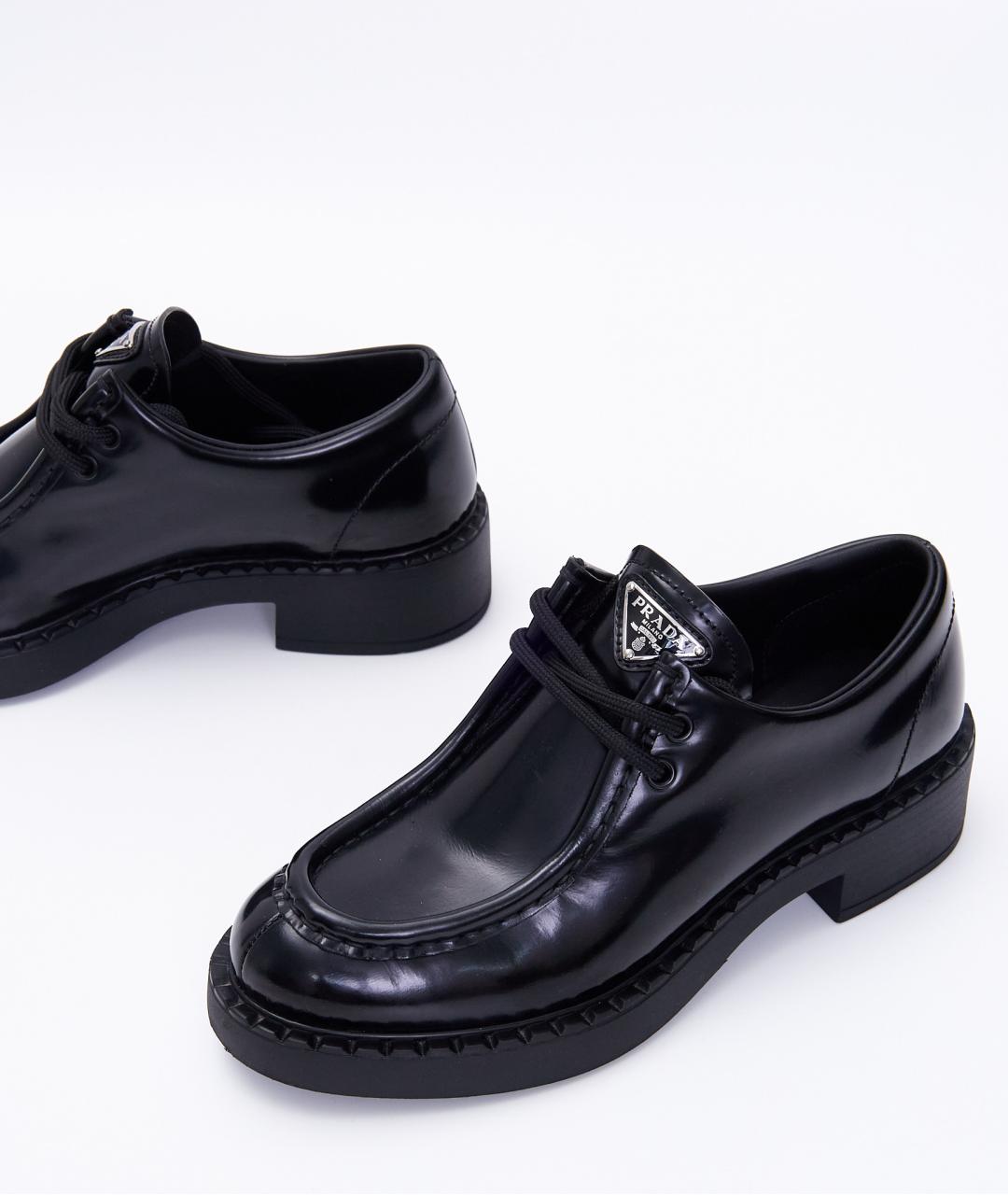 PRADA Черные кожаные ботинки, фото 4