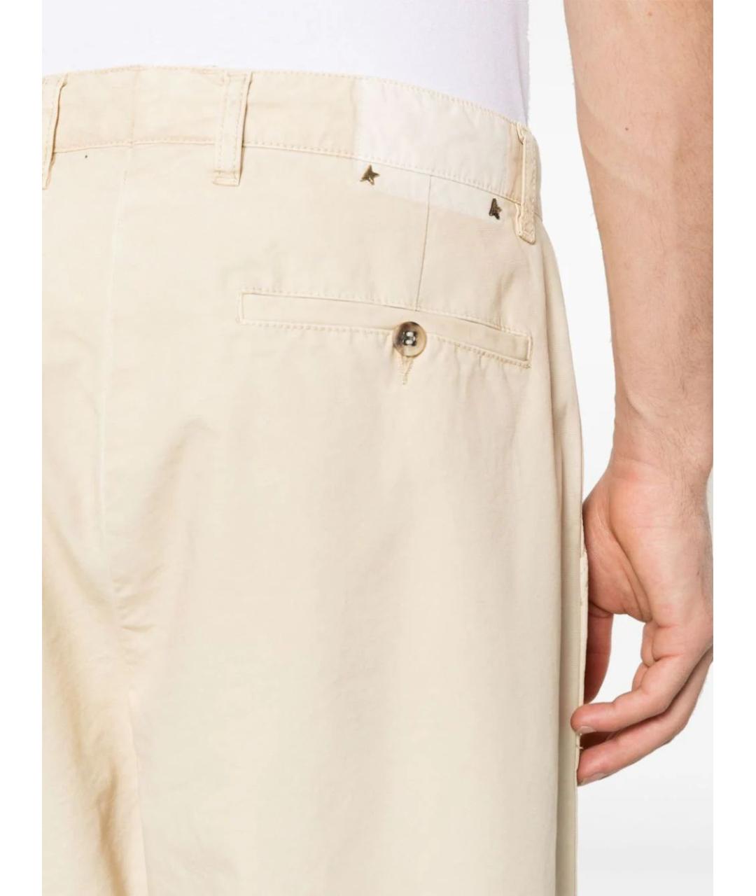 GOLDEN GOOSE DELUXE BRAND Бежевые полиэстеровые повседневные брюки, фото 4
