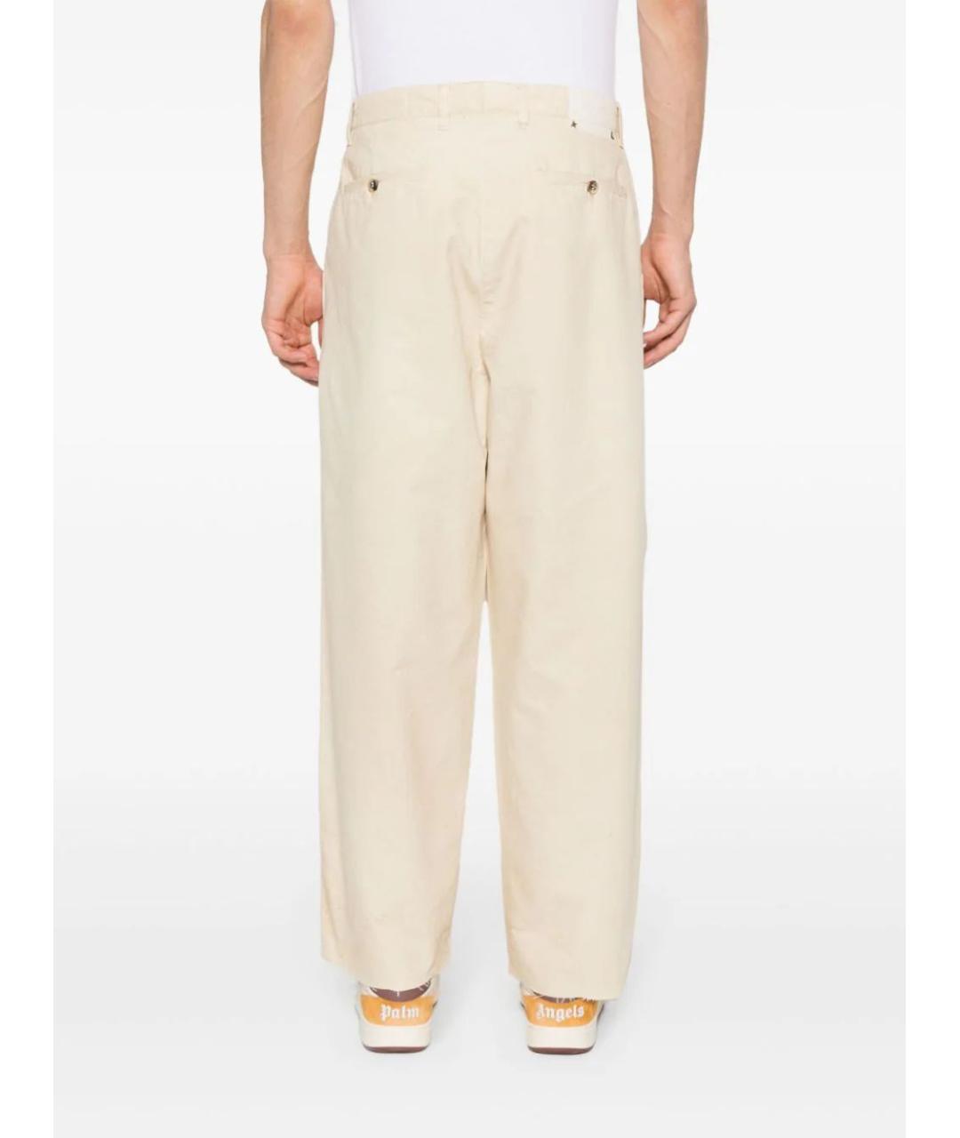 GOLDEN GOOSE DELUXE BRAND Бежевые полиэстеровые повседневные брюки, фото 3