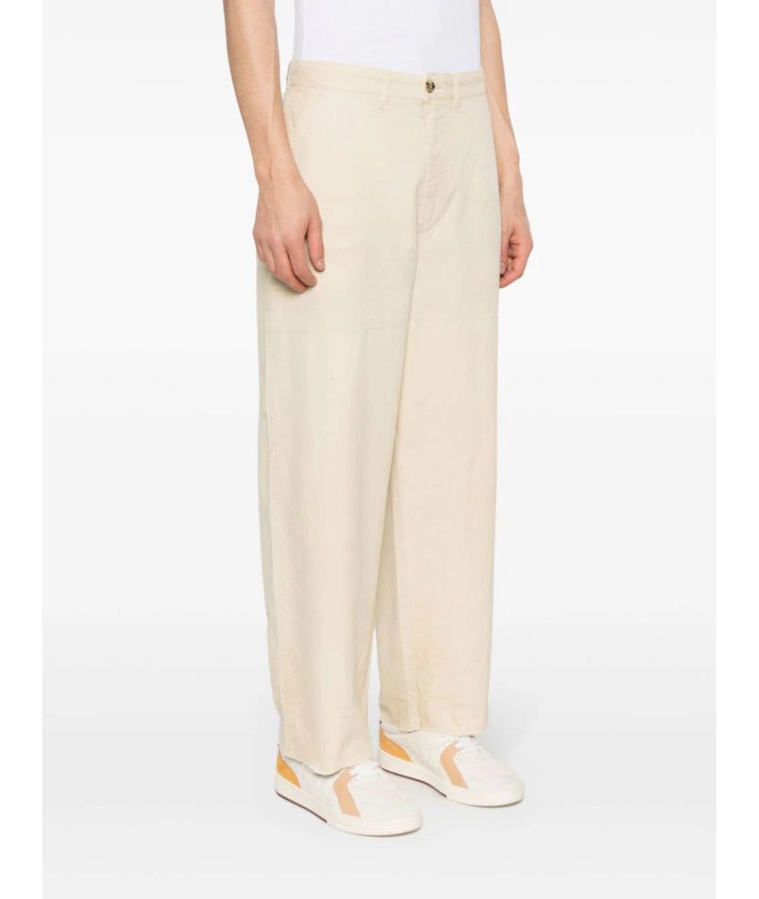 GOLDEN GOOSE DELUXE BRAND Бежевые полиэстеровые повседневные брюки, фото 2