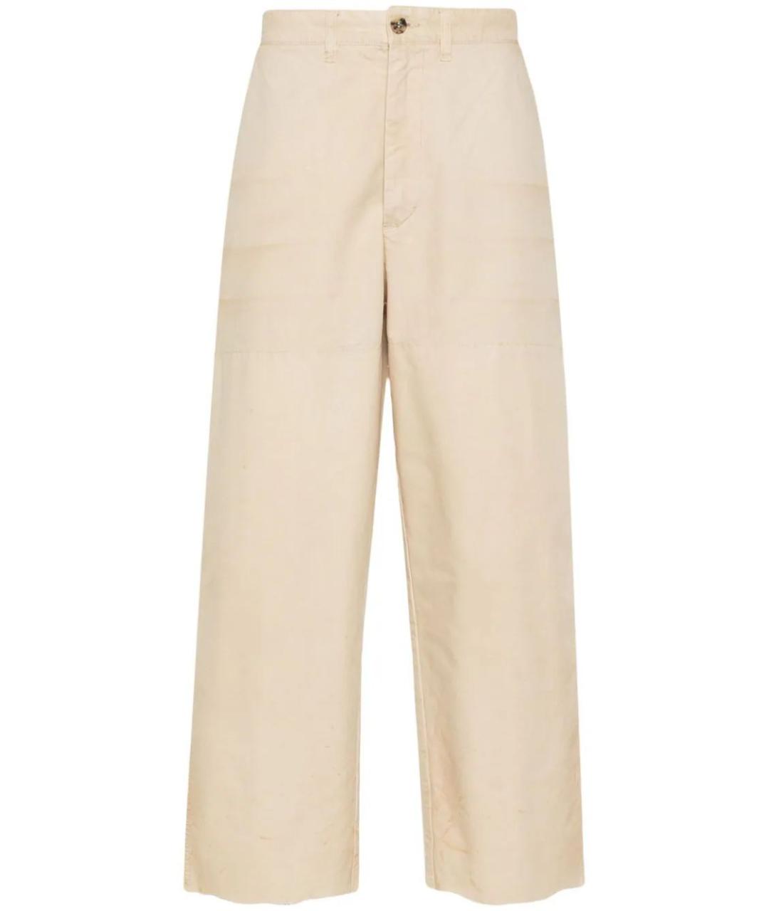 GOLDEN GOOSE DELUXE BRAND Бежевые полиэстеровые повседневные брюки, фото 1
