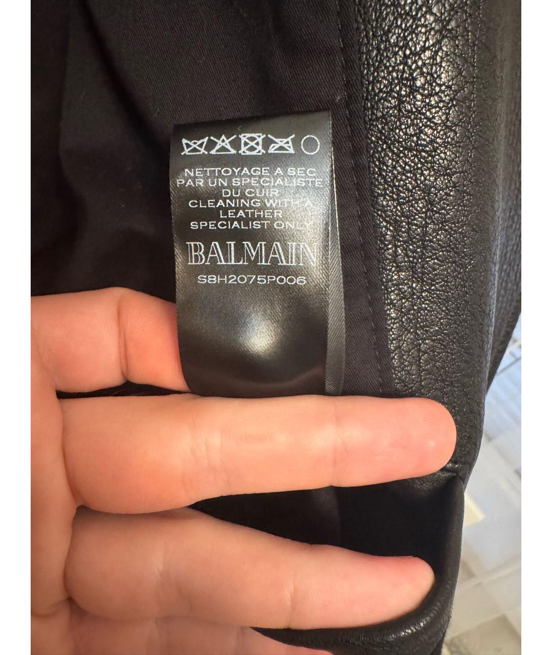 BALMAIN Черная кожаная куртка, фото 5