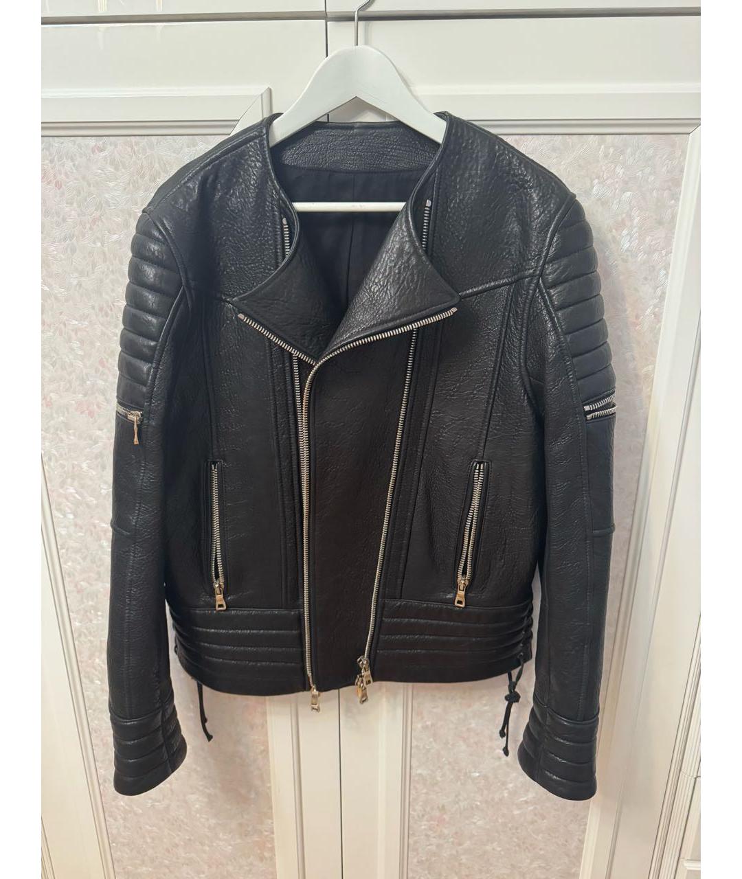 BALMAIN Черная кожаная куртка, фото 9
