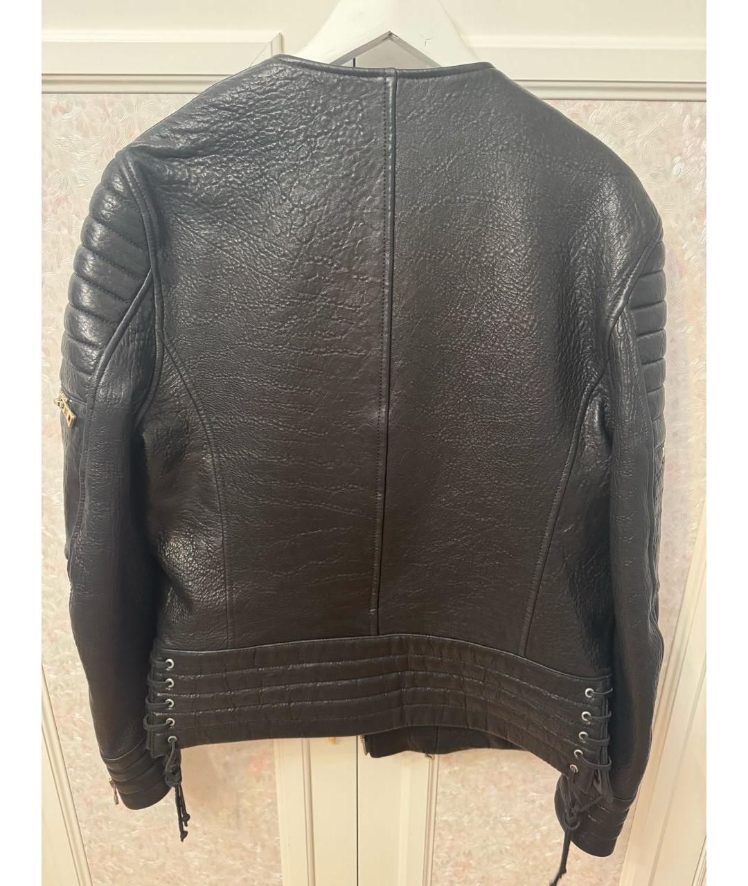 BALMAIN Черная кожаная куртка, фото 2