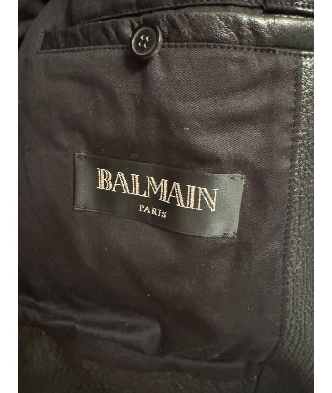 BALMAIN Черная кожаная куртка, фото 3
