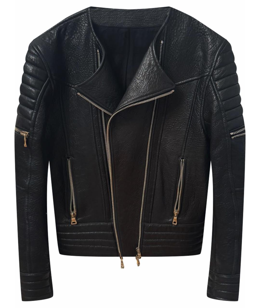 BALMAIN Черная кожаная куртка, фото 1