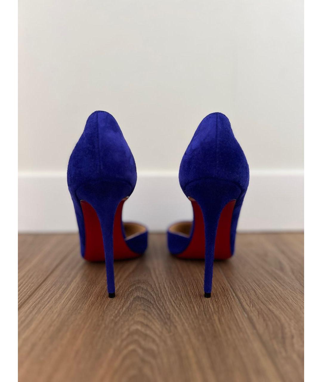 CHRISTIAN LOUBOUTIN Синие кожаные туфли, фото 3