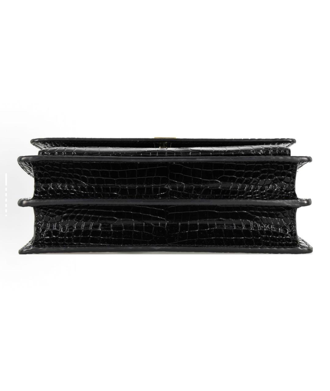 SAINT LAURENT Черная кожаная сумка через плечо, фото 3