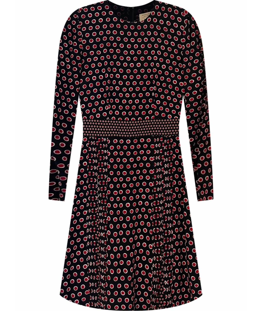 BURBERRY Бордовое вискозное коктейльное платье, фото 1