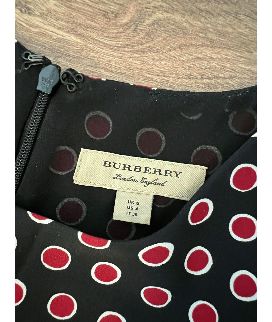 BURBERRY Бордовое вискозное коктейльное платье, фото 3