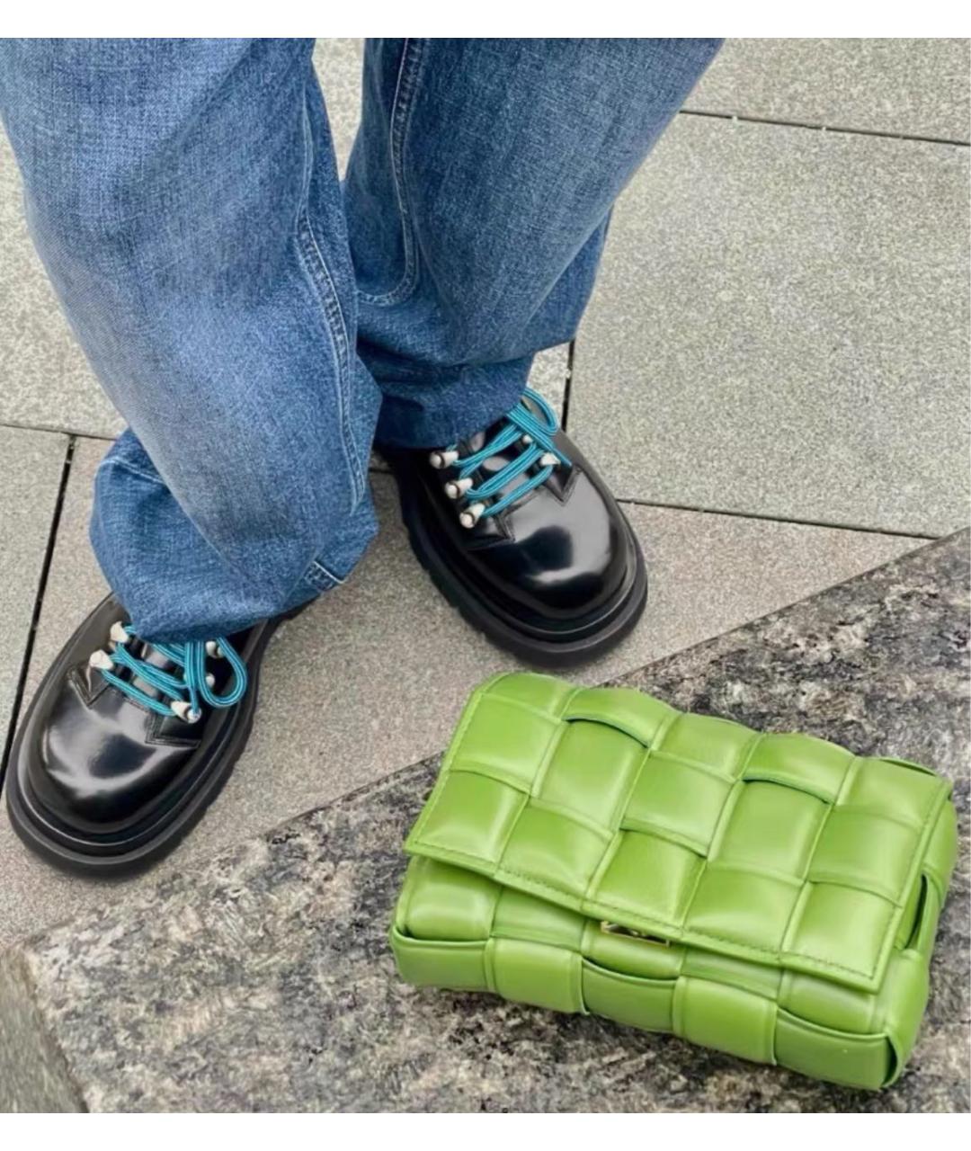 BOTTEGA VENETA Зеленая кожаная сумка через плечо, фото 5