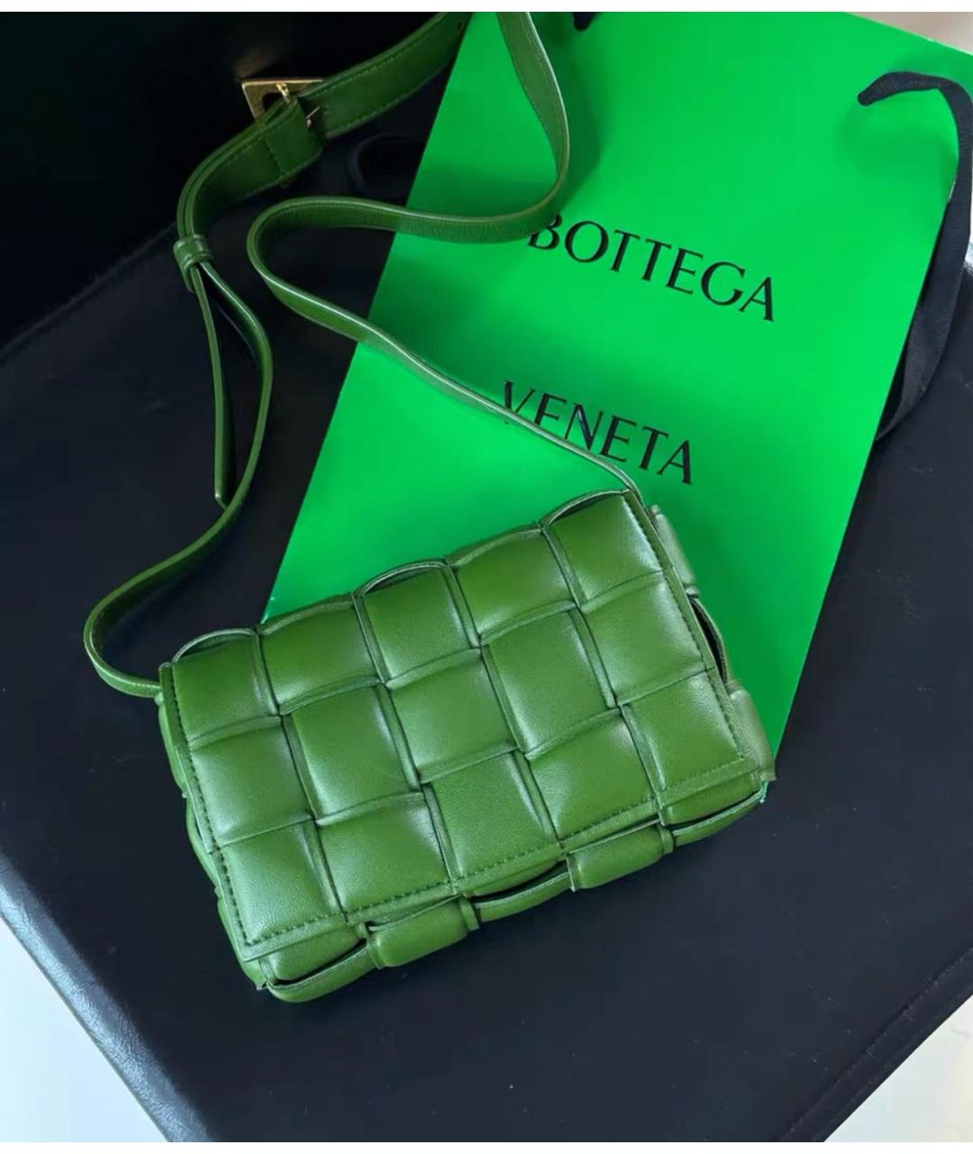BOTTEGA VENETA Зеленая кожаная сумка через плечо, фото 2