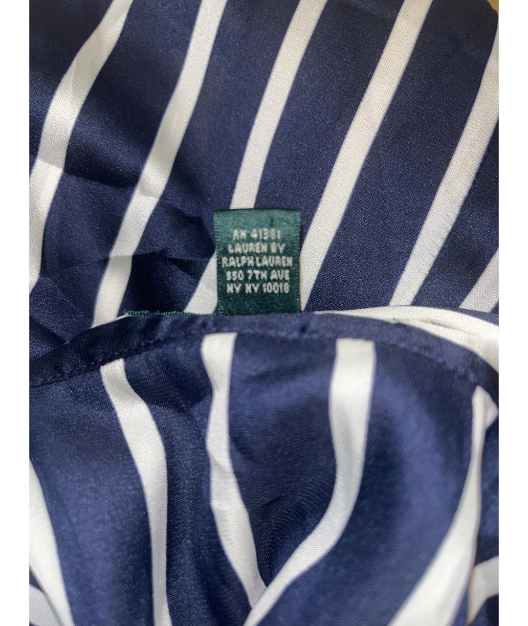 RALPH LAUREN Темно-синяя полиэстеровая блузы, фото 3