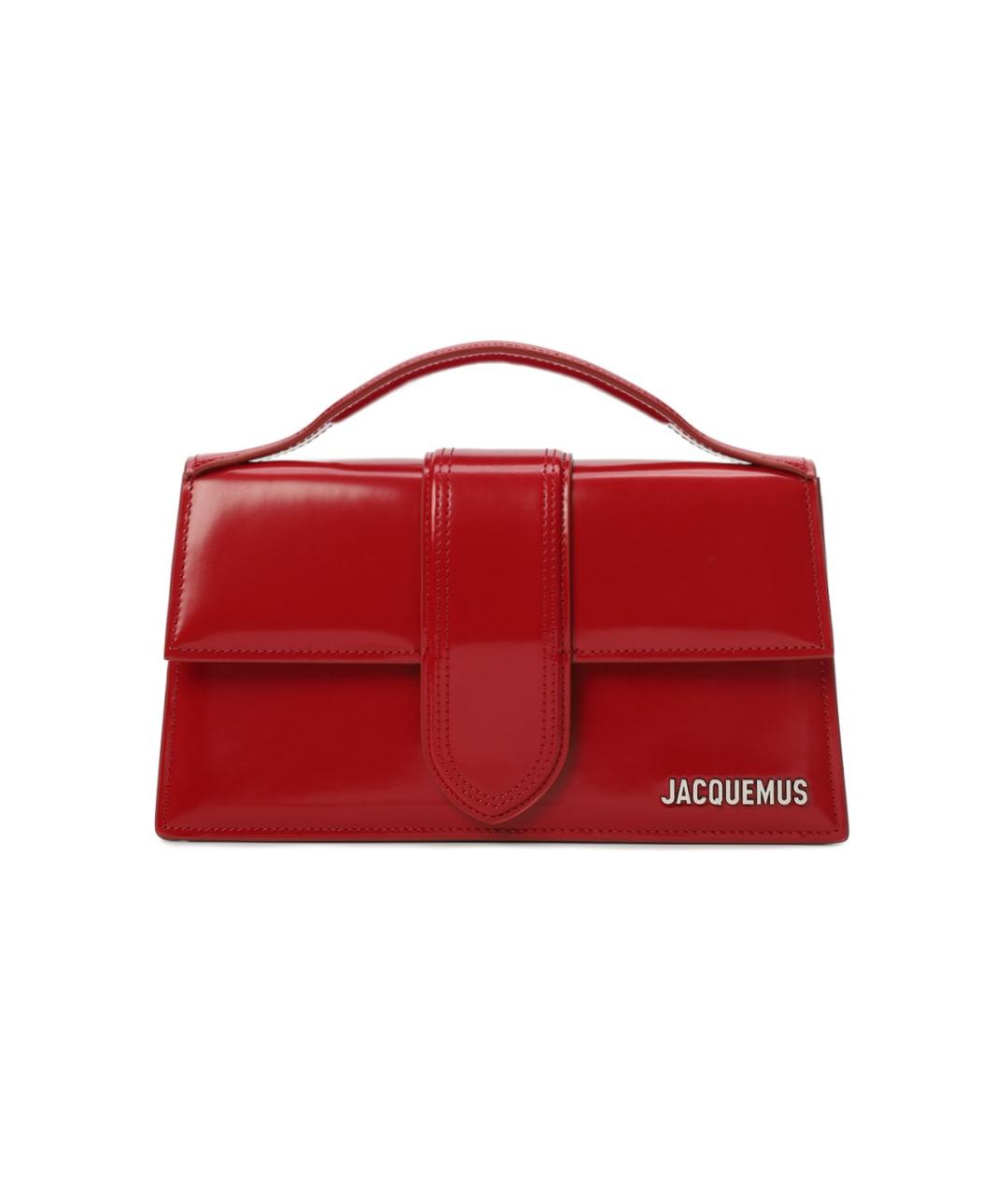 JACQUEMUS Красная сумка с короткими ручками из лакированной кожи, фото 1