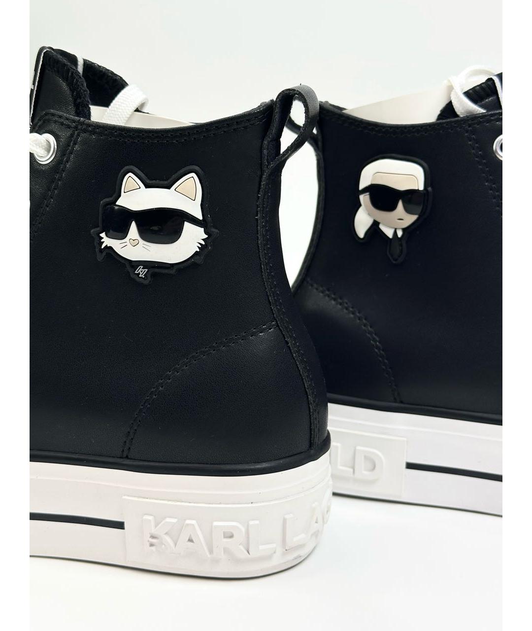 KARL LAGERFELD Черные кожаные кеды, фото 6