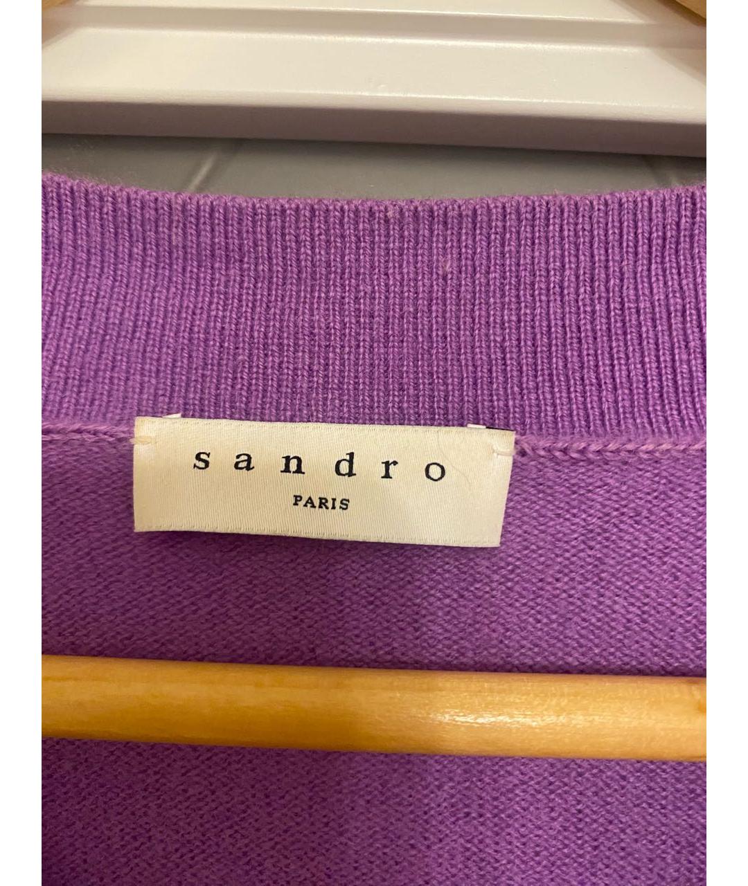 SANDRO Фиолетовый шерстяной джемпер / свитер, фото 3