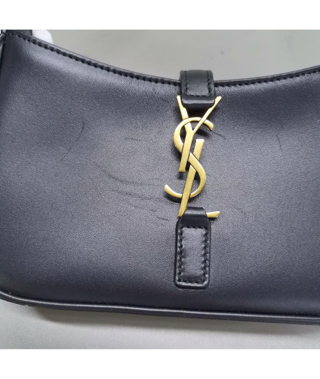 SAINT LAURENT Черная кожаная сумка с короткими ручками, фото 5