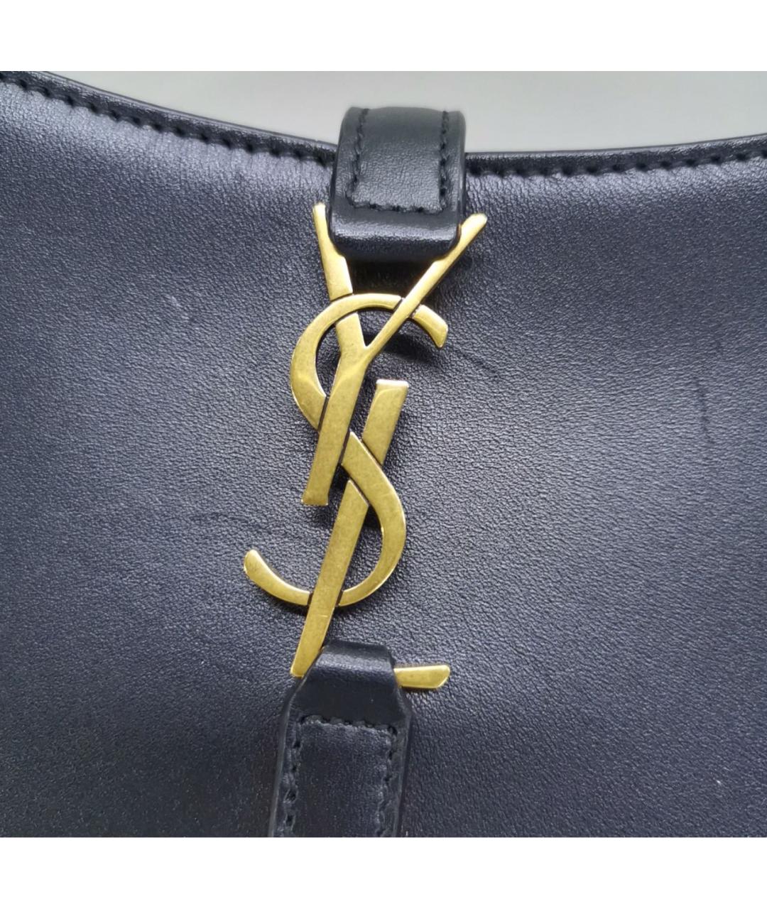 SAINT LAURENT Черная кожаная сумка с короткими ручками, фото 6