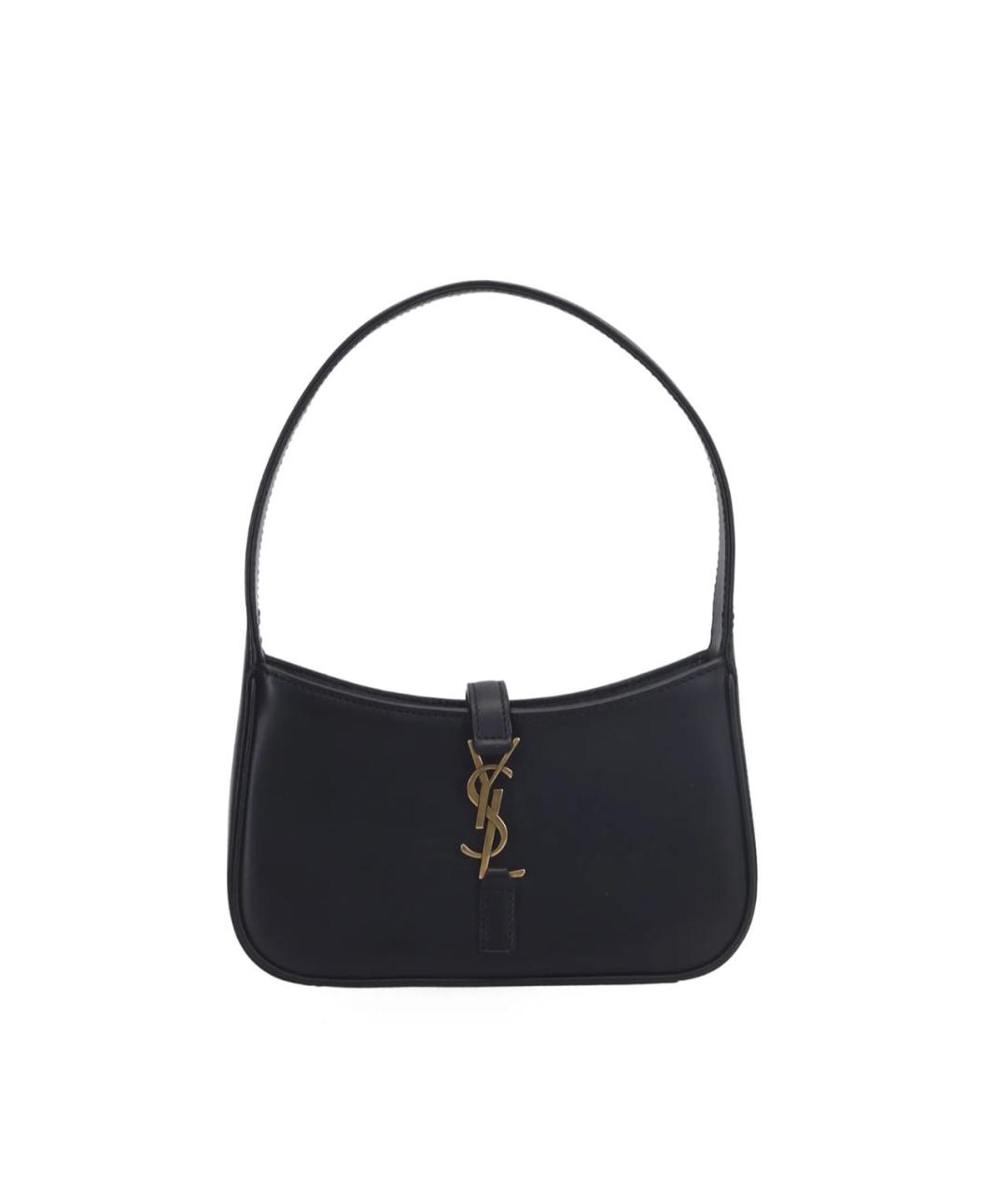SAINT LAURENT Черная кожаная сумка с короткими ручками, фото 1