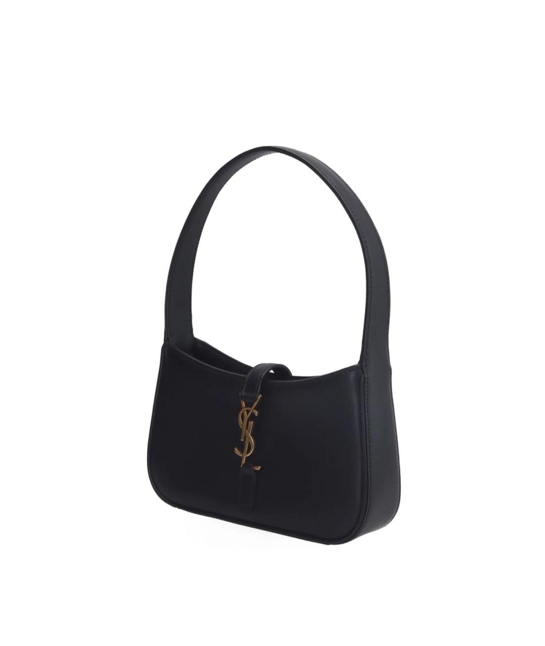 SAINT LAURENT Черная кожаная сумка с короткими ручками, фото 2