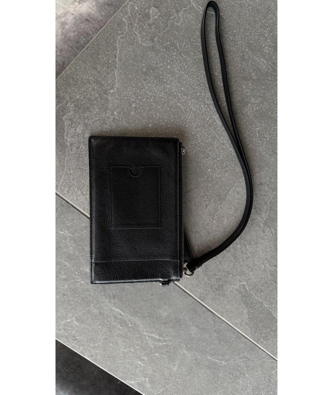 BALENCIAGA Черный кожаный кошелек, фото 3