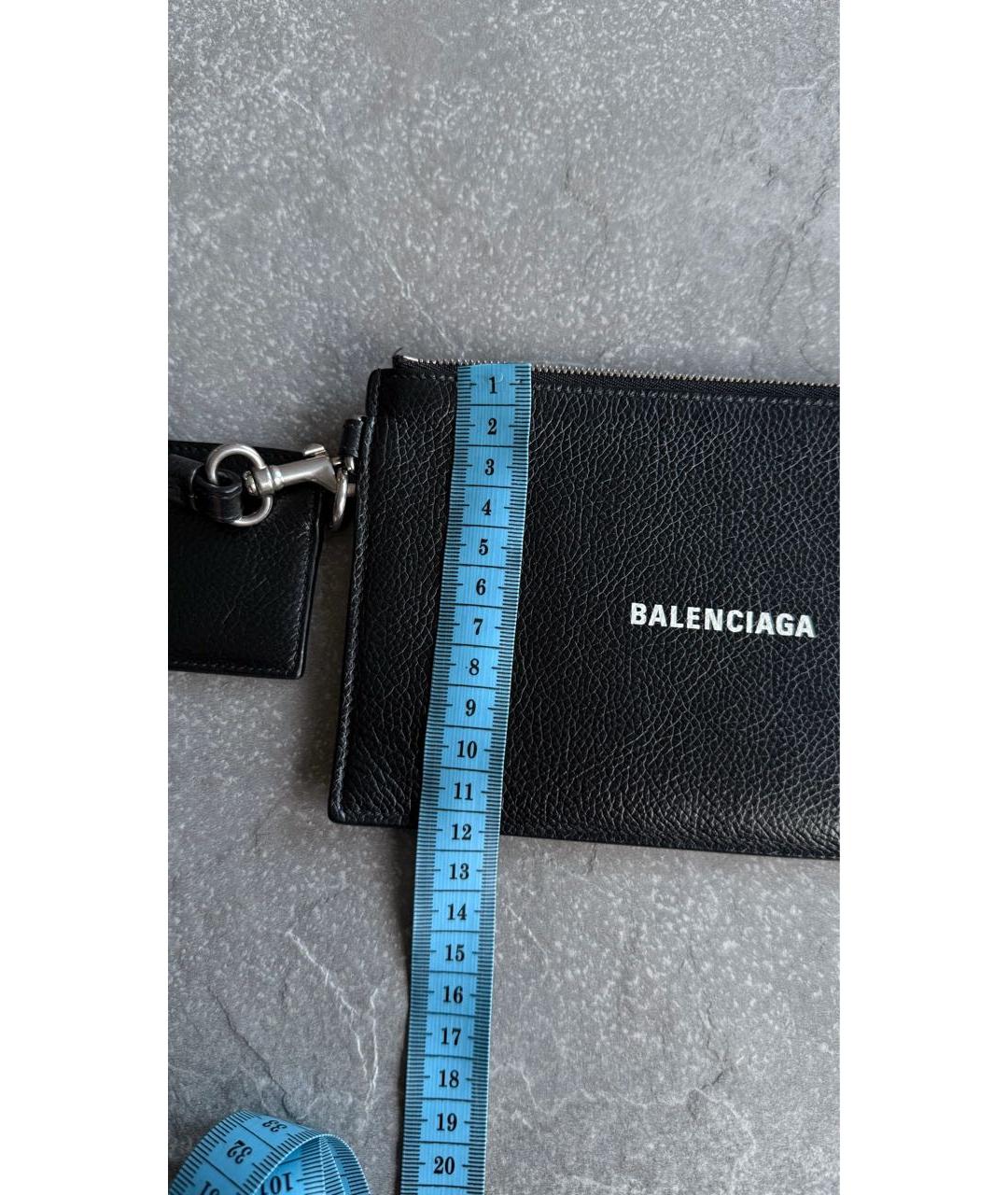 BALENCIAGA Черный кожаный кошелек, фото 6