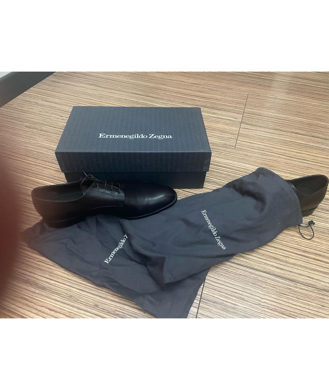 ERMENEGILDO ZEGNA Коричневые кожаные туфли, фото 6