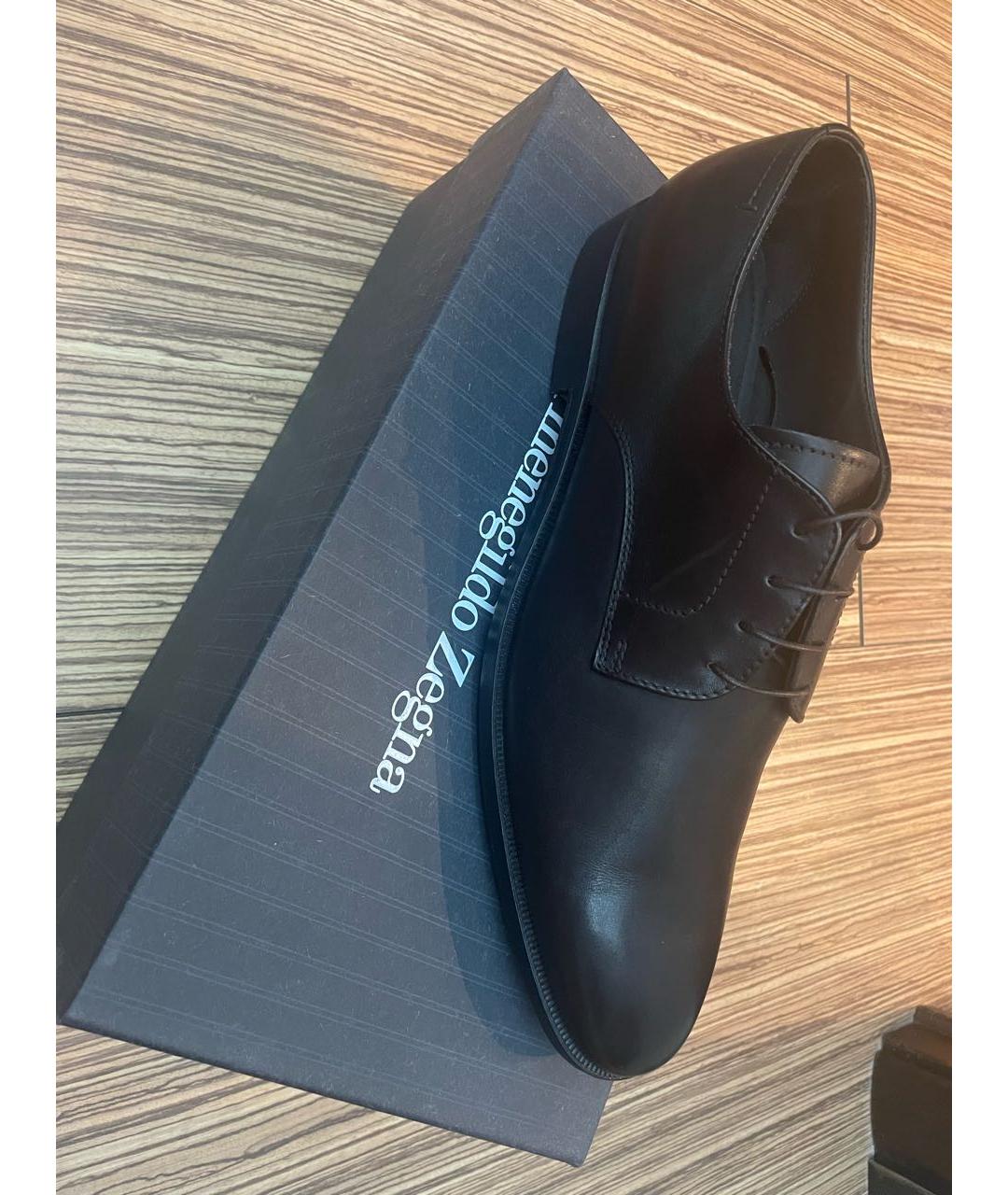 ERMENEGILDO ZEGNA Коричневые кожаные туфли, фото 7