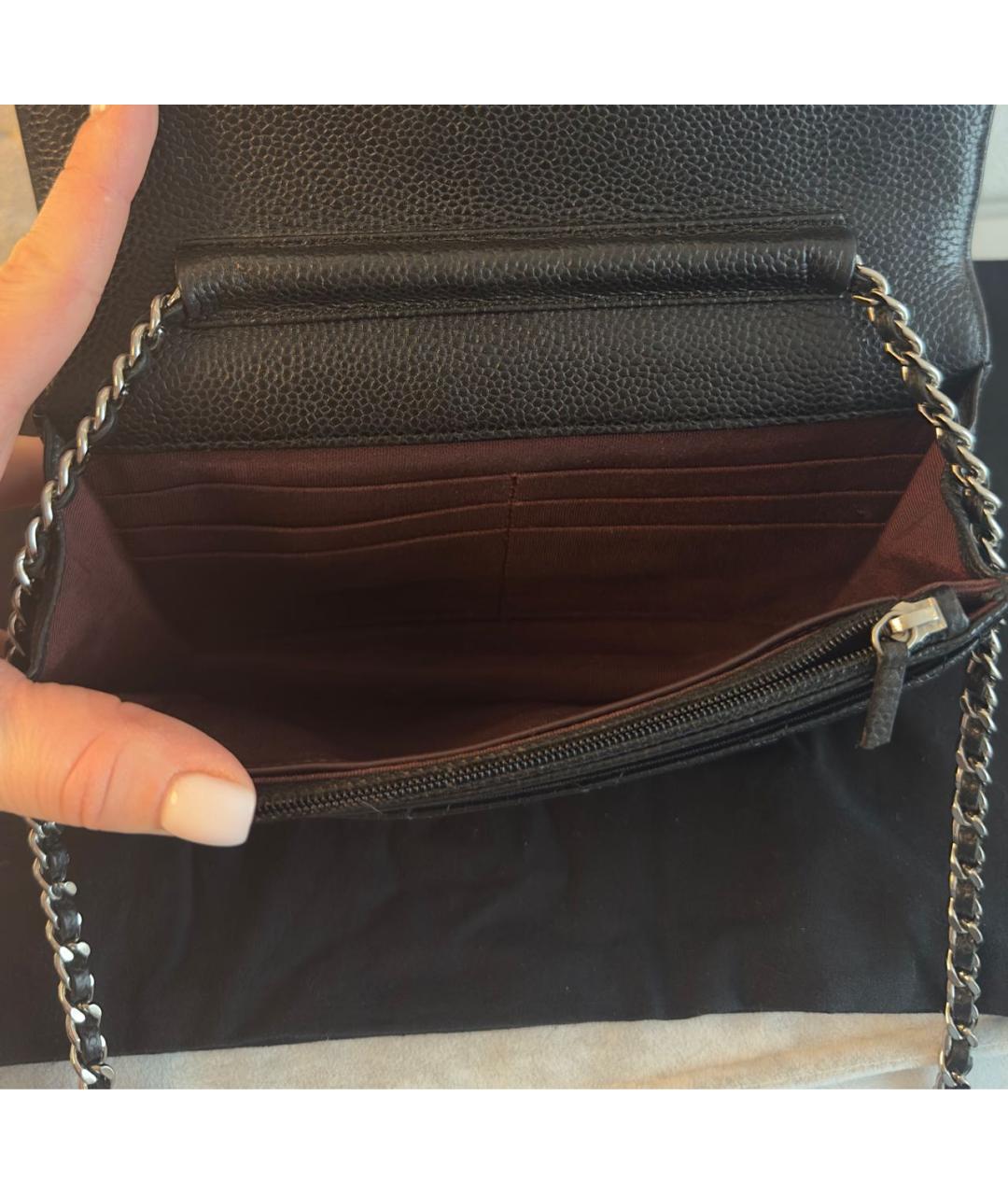 CHANEL Черная кожаная сумка через плечо, фото 4