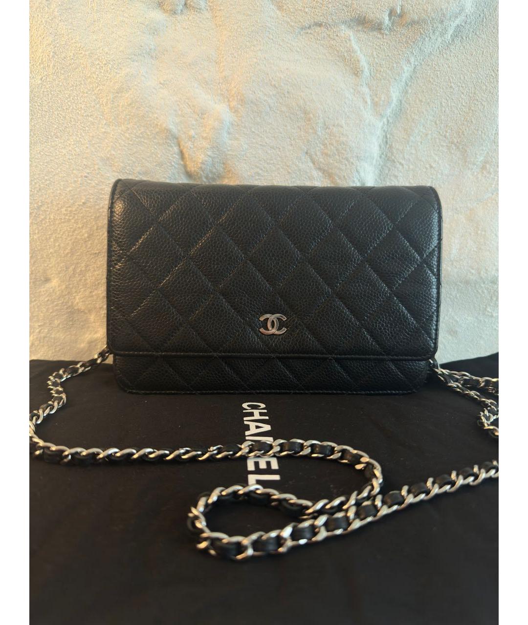 CHANEL Черная кожаная сумка через плечо, фото 7