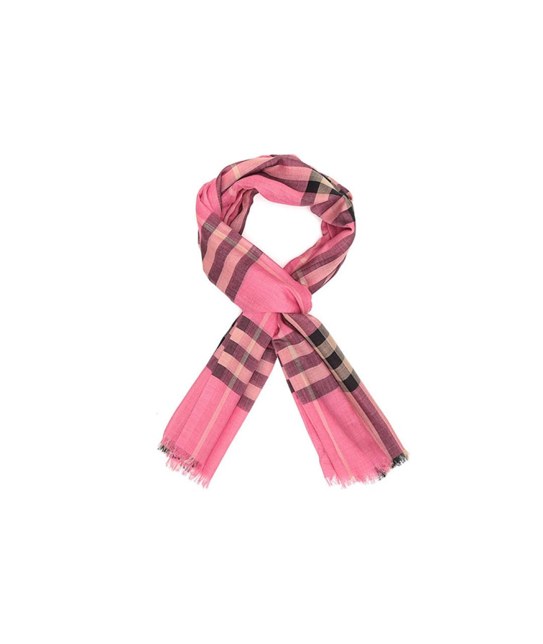 BURBERRY Розовый кашемировый шарф, фото 3