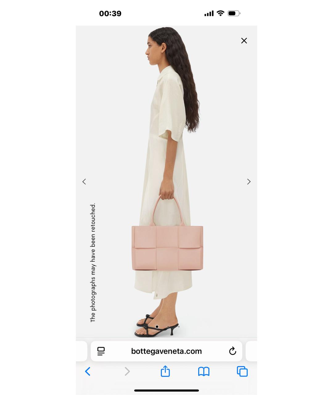 BOTTEGA VENETA Розовая кожаная сумка с короткими ручками, фото 6