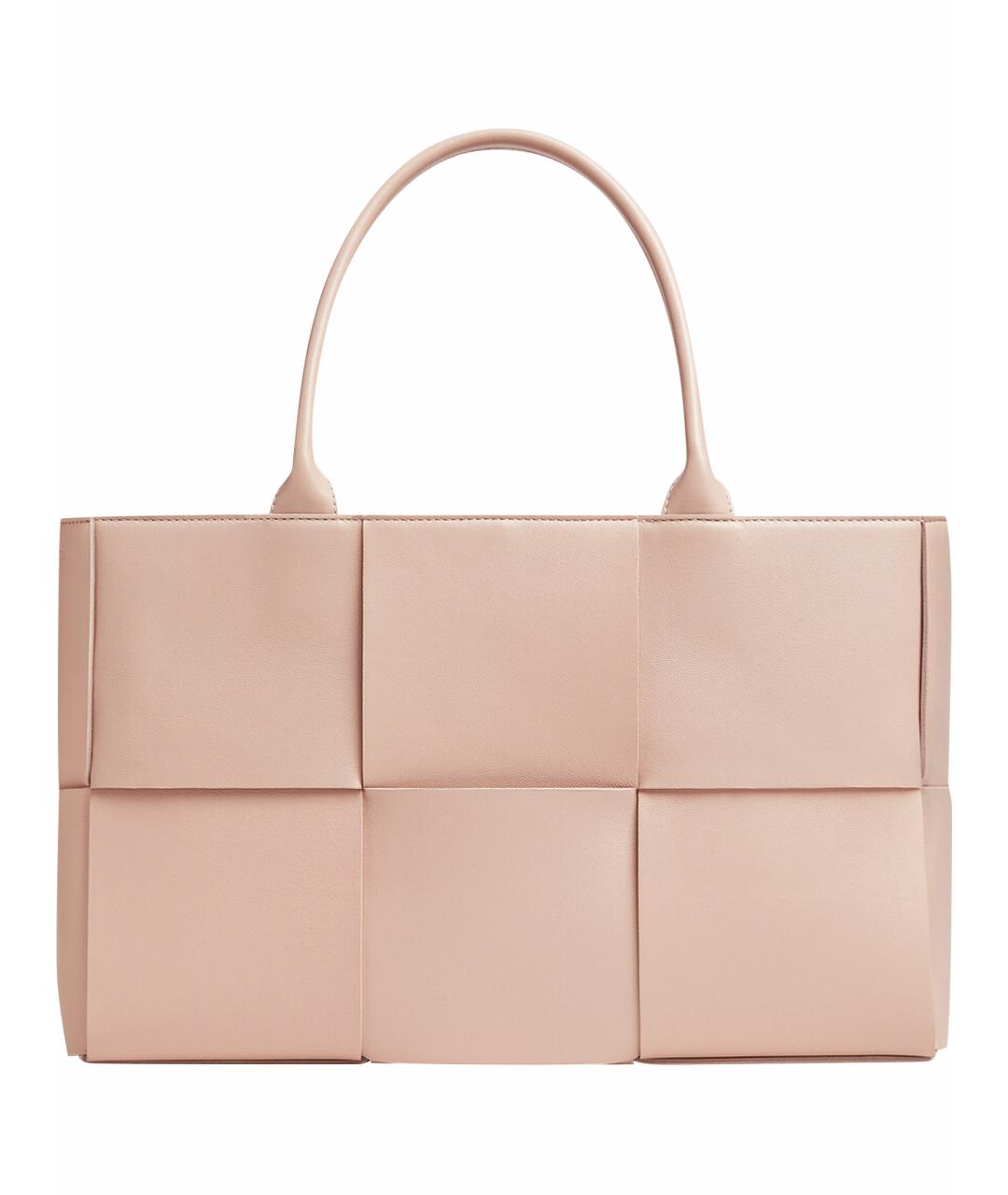 BOTTEGA VENETA Розовая кожаная сумка с короткими ручками, фото 1