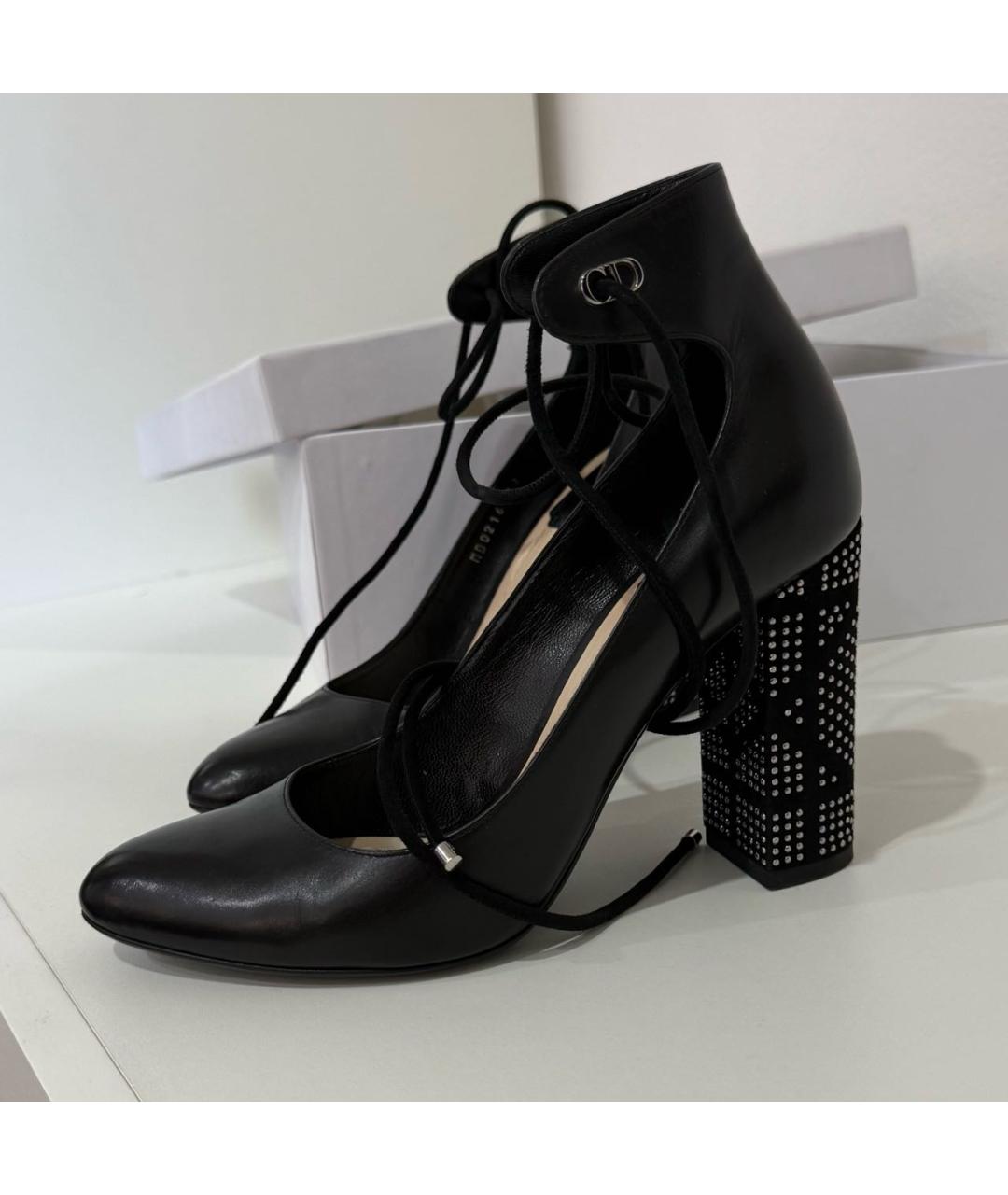CHRISTIAN DIOR Черные кожаные туфли, фото 8