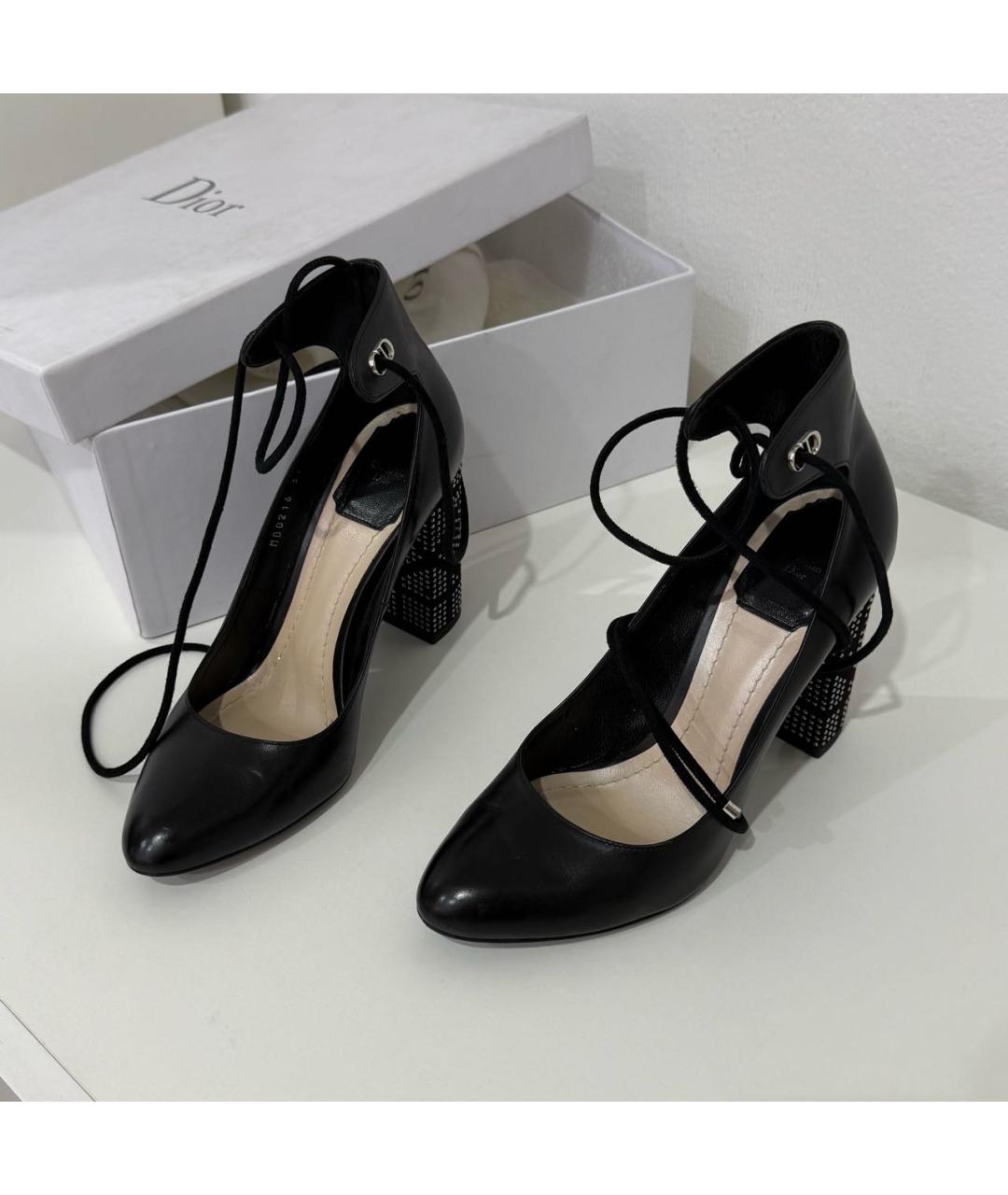 CHRISTIAN DIOR Черные кожаные туфли, фото 2