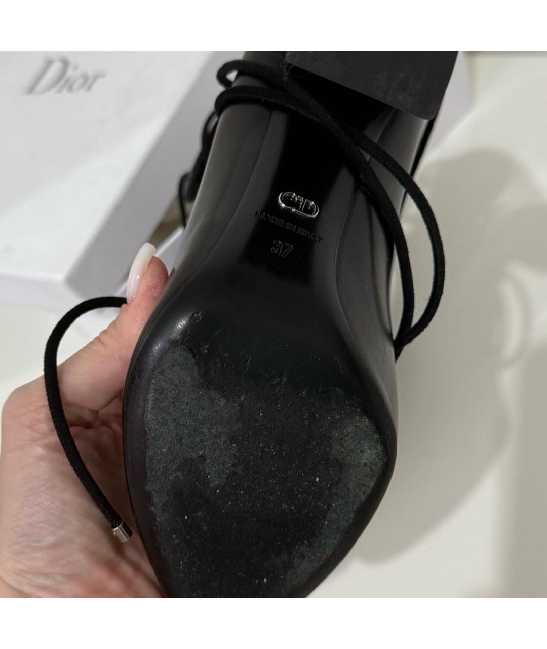 CHRISTIAN DIOR Черные кожаные туфли, фото 4
