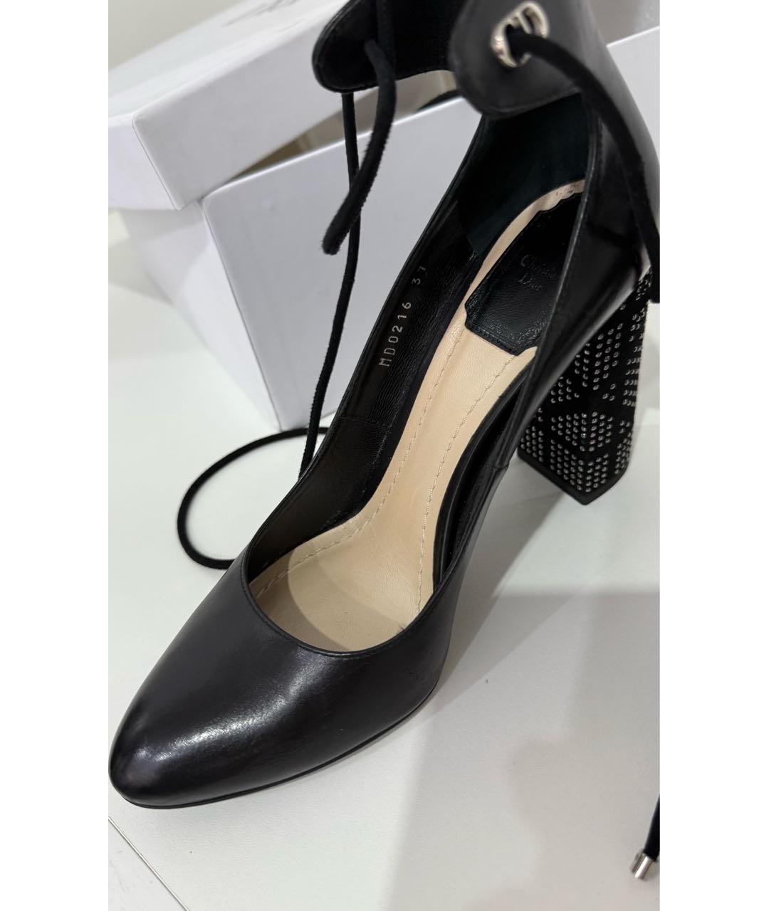 CHRISTIAN DIOR Черные кожаные туфли, фото 3