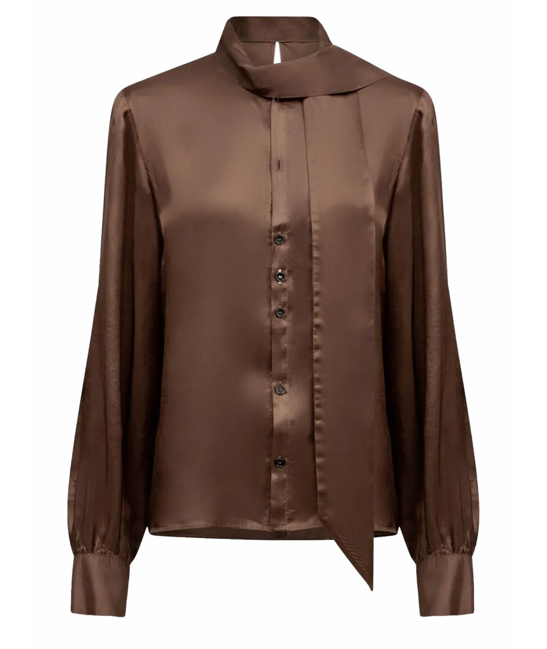 MM6 MAISON MARGIELA Коричневая вискозная блузы, фото 1