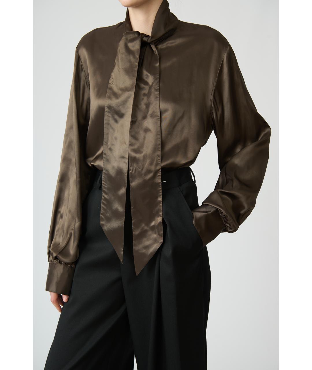 MM6 MAISON MARGIELA Коричневая вискозная блузы, фото 3