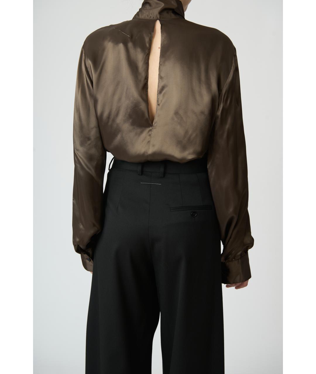 MM6 MAISON MARGIELA Коричневая вискозная блузы, фото 4