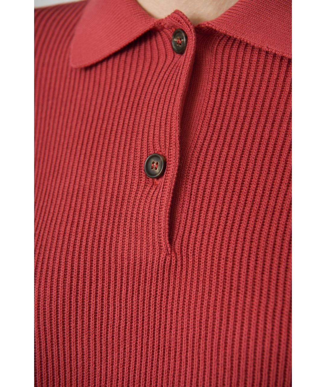 BRUNELLO CUCINELLI Красный хлопковый джемпер / свитер, фото 4