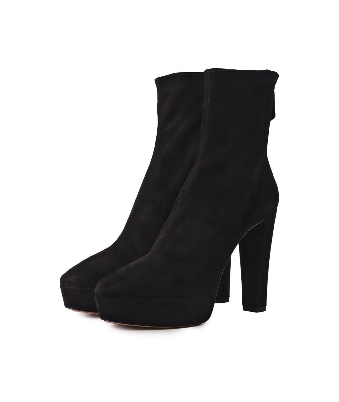 AQUAZZURA Черные замшевые полусапоги, фото 7