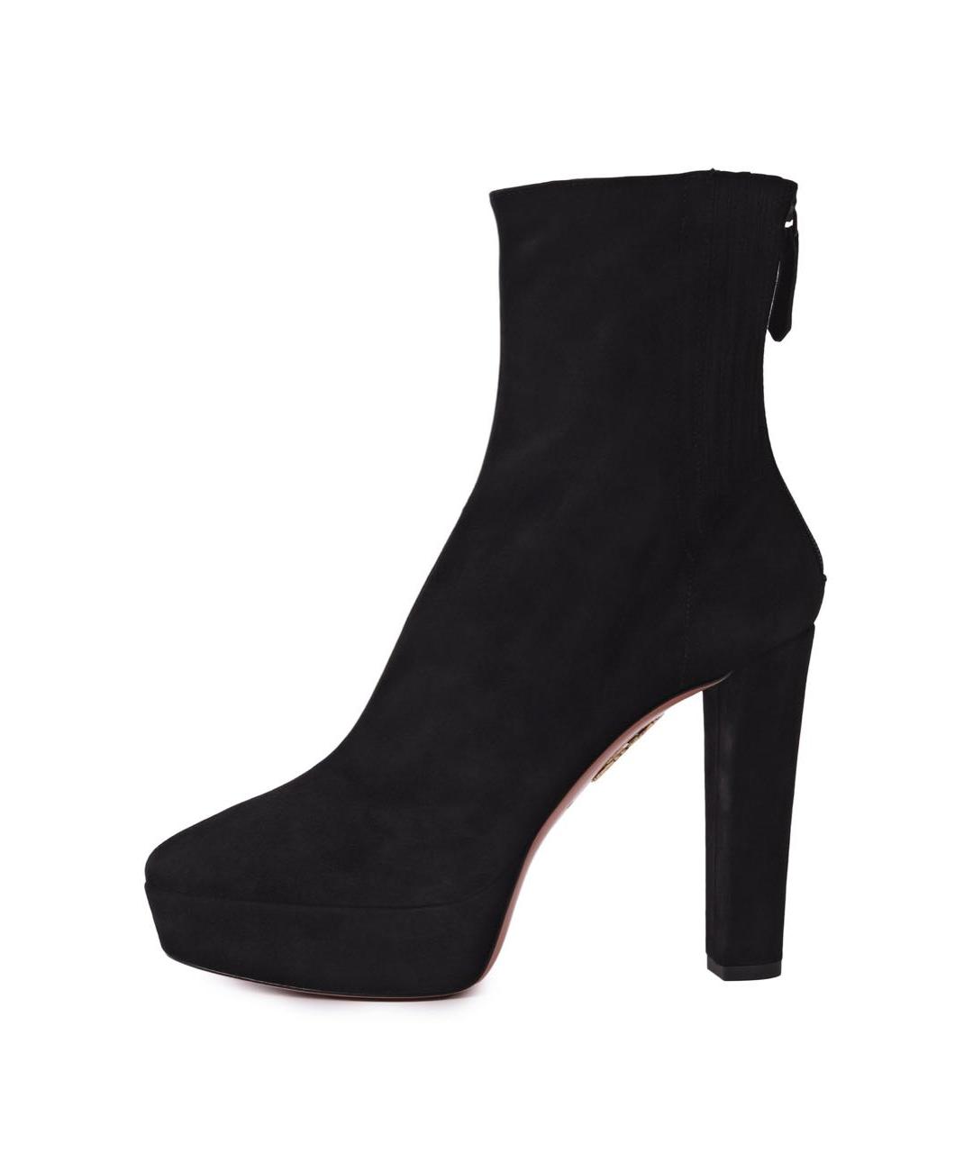 AQUAZZURA Черные замшевые полусапоги, фото 6