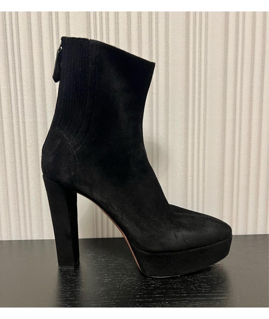 AQUAZZURA Черные замшевые полусапоги, фото 9