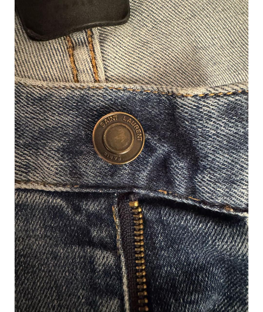 SAINT LAURENT Синие хлопковые джинсы скинни, фото 5