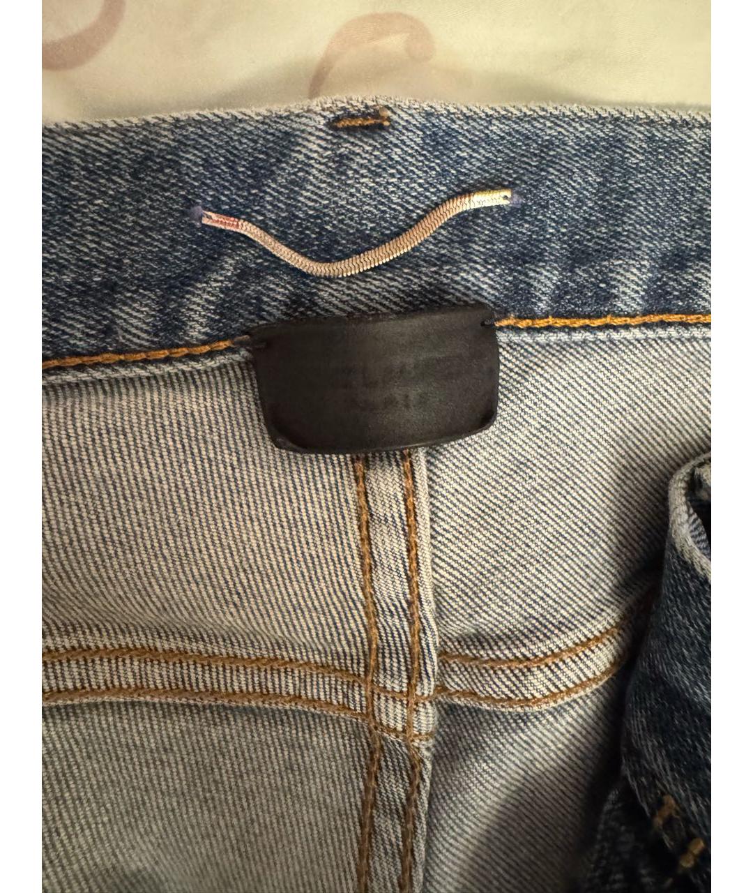 SAINT LAURENT Синие хлопковые джинсы скинни, фото 3
