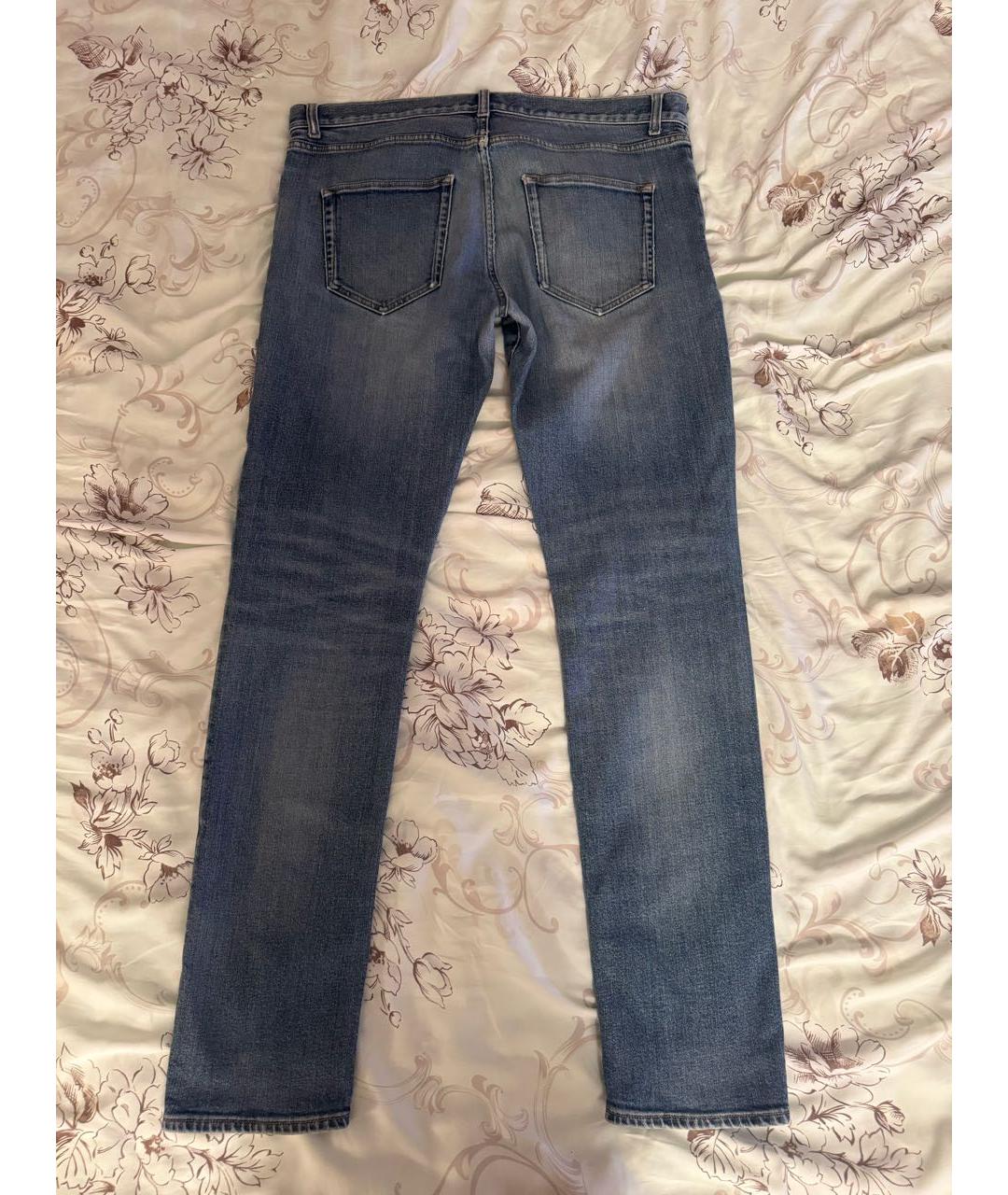SAINT LAURENT Синие хлопковые джинсы скинни, фото 2