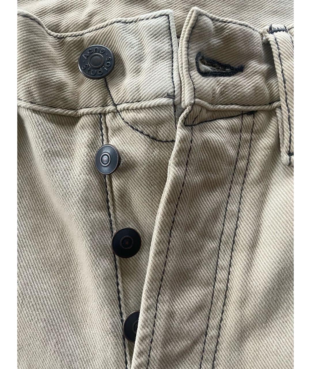 ACNE STUDIOS Бежевые хлопковые прямые джинсы, фото 4