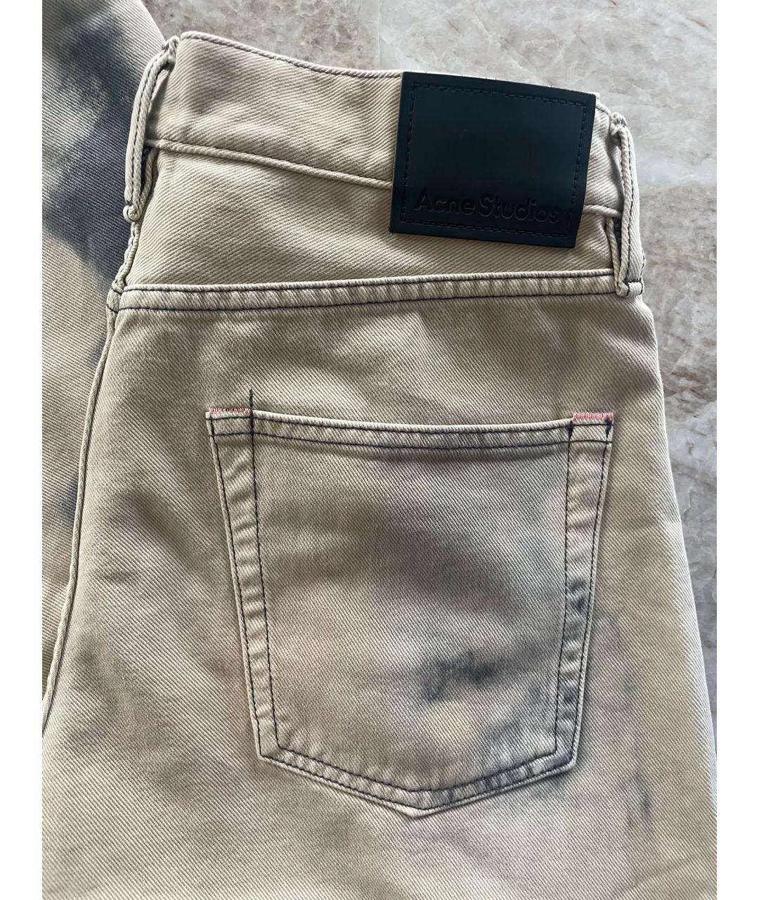 ACNE STUDIOS Бежевые хлопковые прямые джинсы, фото 5