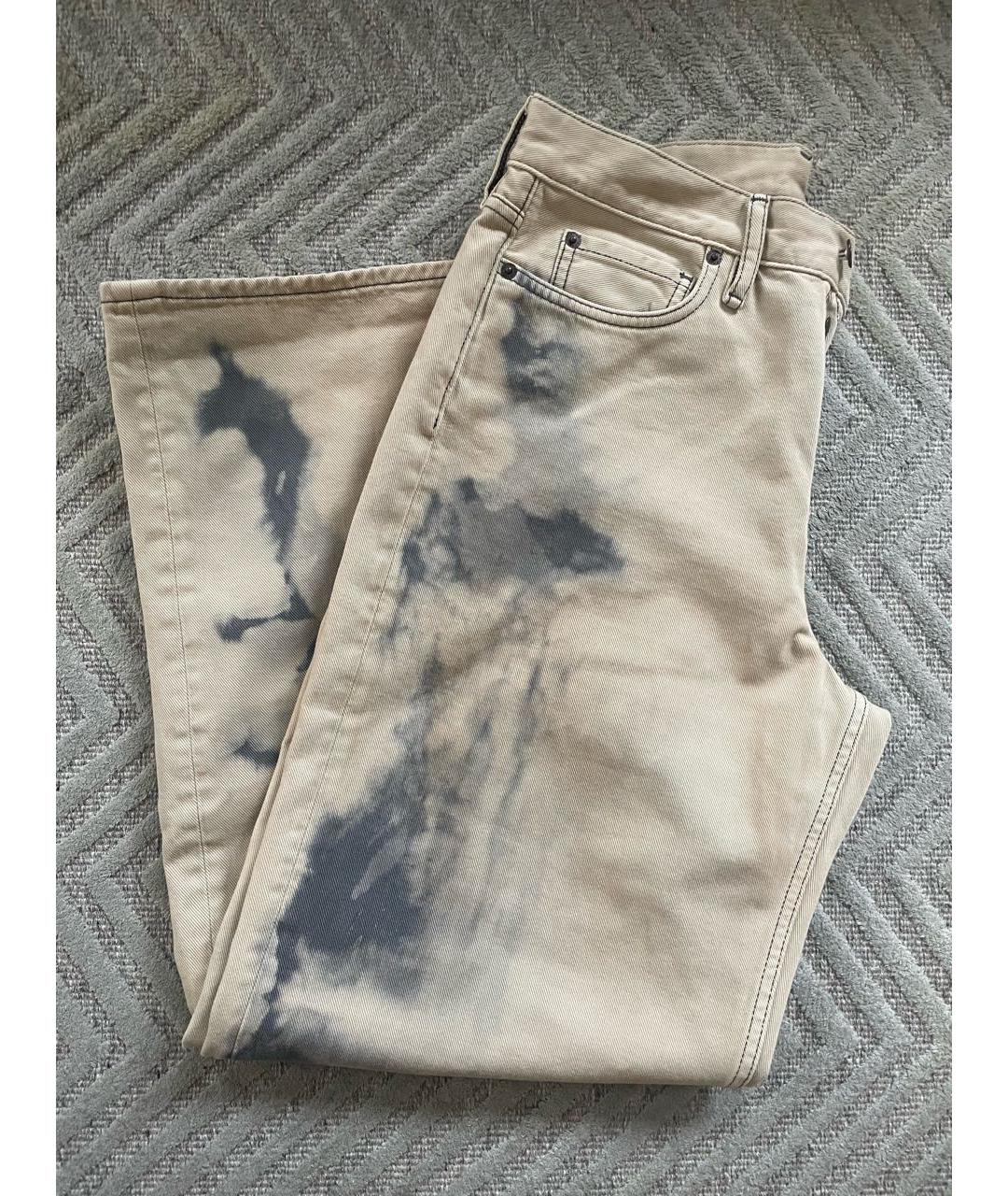 ACNE STUDIOS Бежевые хлопковые прямые джинсы, фото 6
